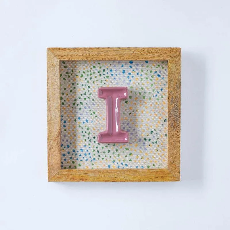 (I) Mini Mottled Mono Ceramic & Wooden Wall Accent - Pink media 3