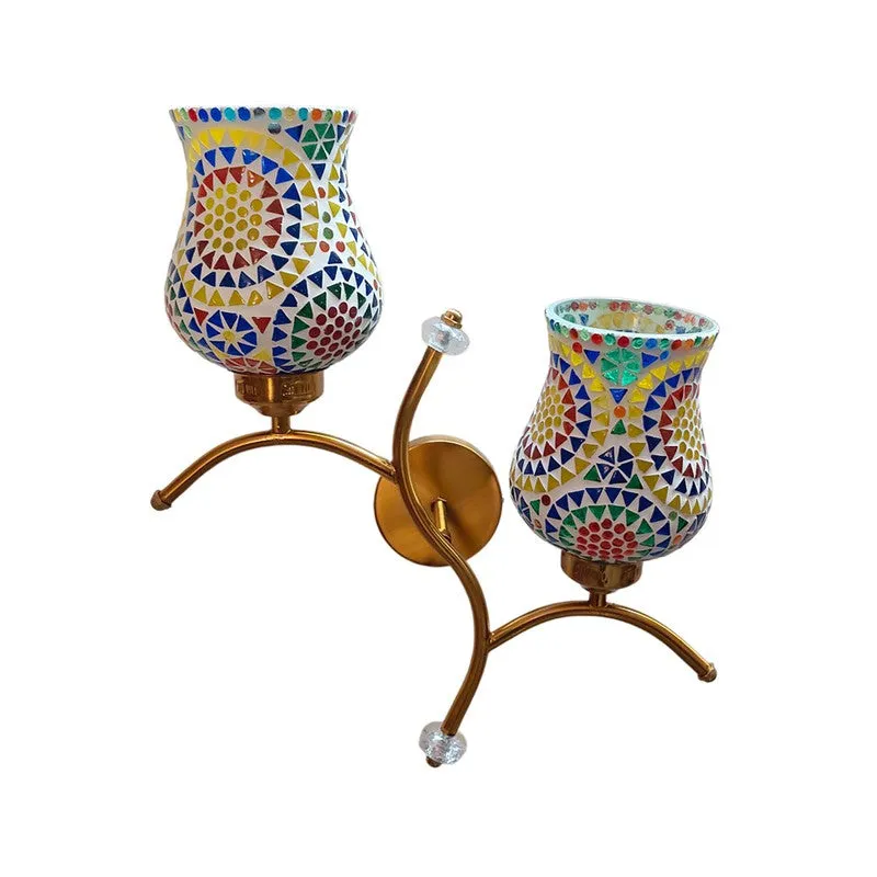 MosaicAura Twin Glass Wall Lamp - Multicolor media 4