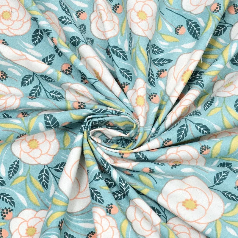 Loomva Cotton Bedsheet (Teal,Green) - 240 TC media 6