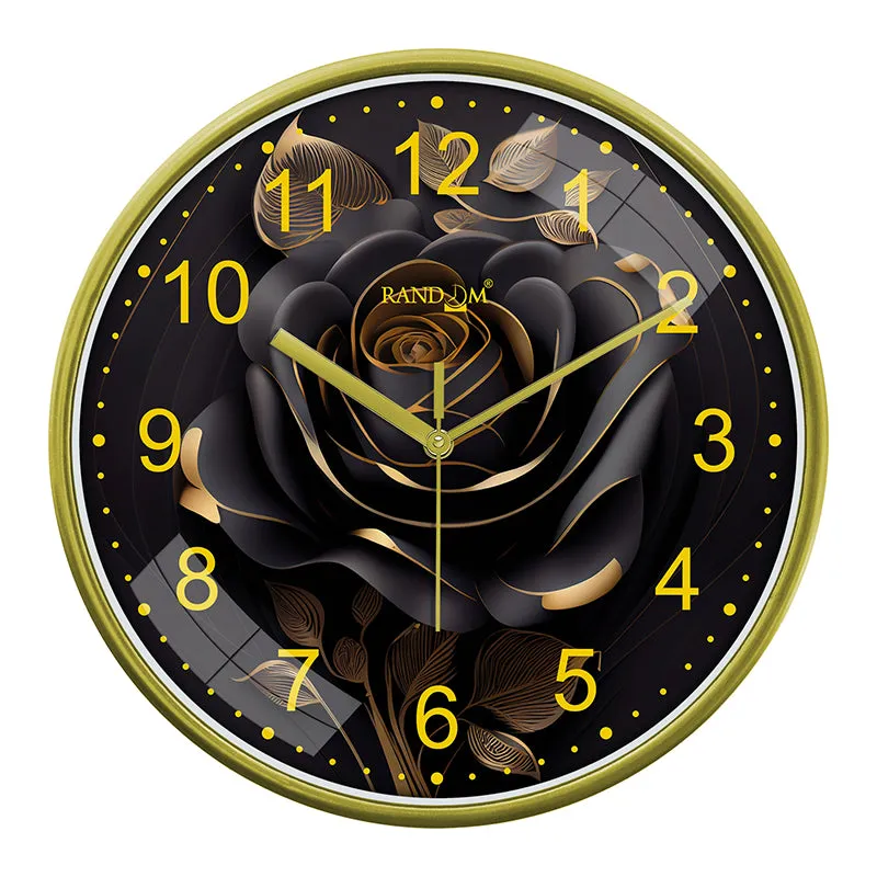 Noir Rosa Plastic Analog Wall Clock media 5