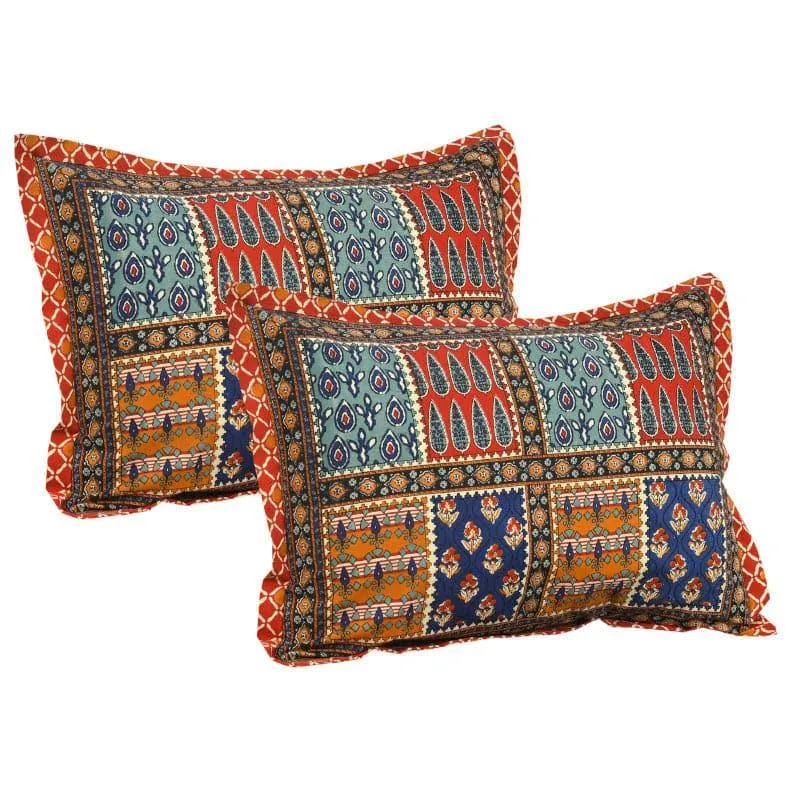 Jarda Applique Print Cotton Bedsheet (Orange) - 180 TC media 4