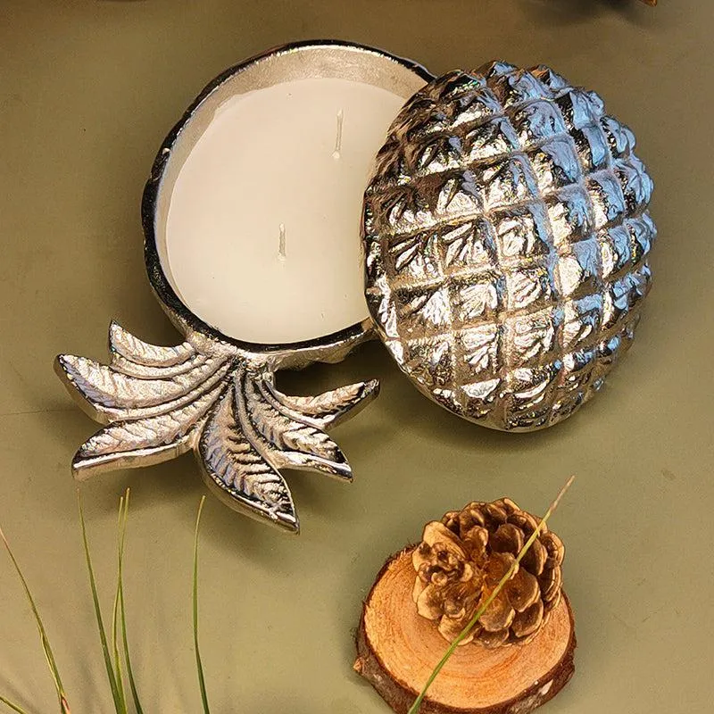 Luxe Pineapple Oudh Scented Candle - Silver media 3