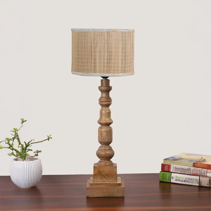 Bambouin Arbor Wooden Table Lamp - Beige,Brown media 3
