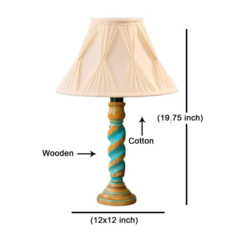 Elara Zerin Wooden Table Lamp - Ivory media 8