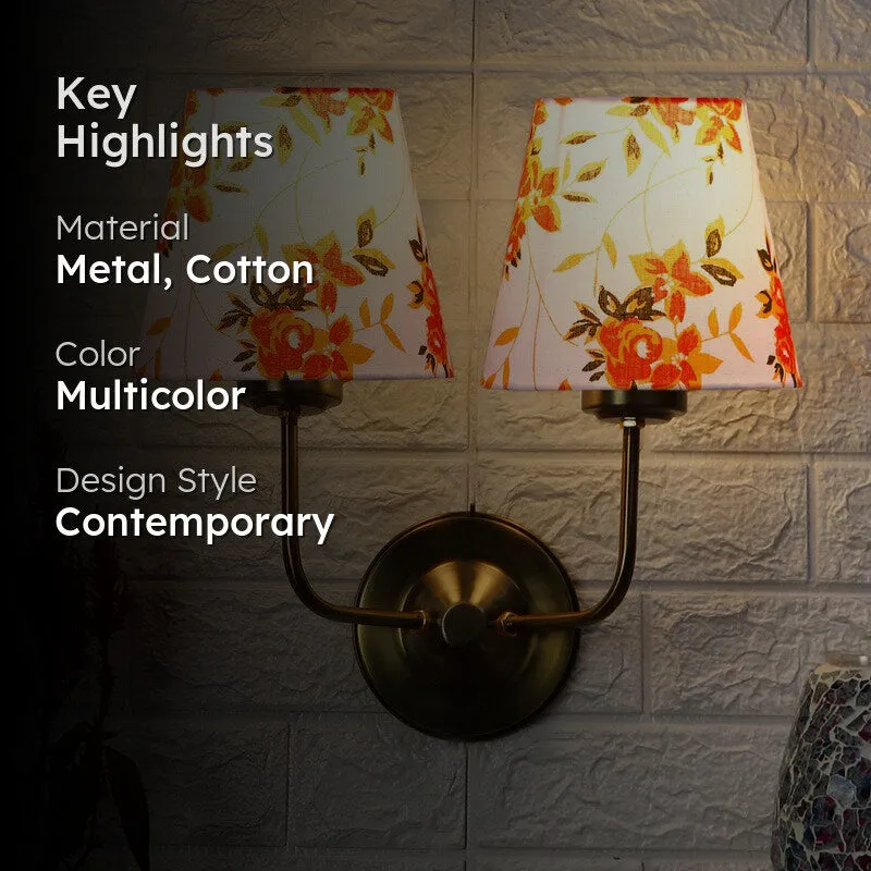 Floranira Fleur Duo Cone Metal Wall Lamp - White,Orange media 2