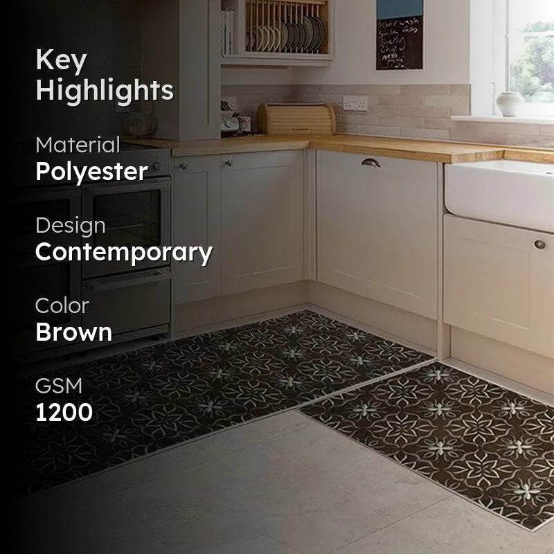 FloorFlora Kitchen Floor Mats (Brown) - Set of Two media 2