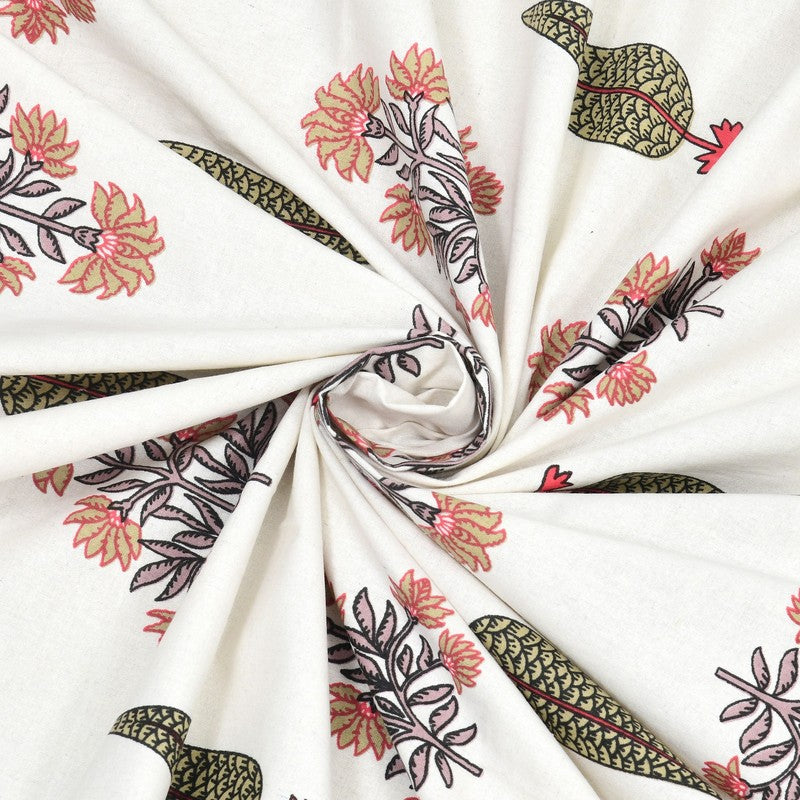 Desia Cotton Bedsheet (White,Red) - 240 TC media 5