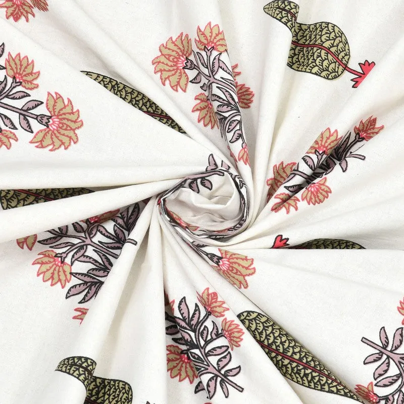 Desia Cotton Bedsheet (White,Red) - 240 TC media 5