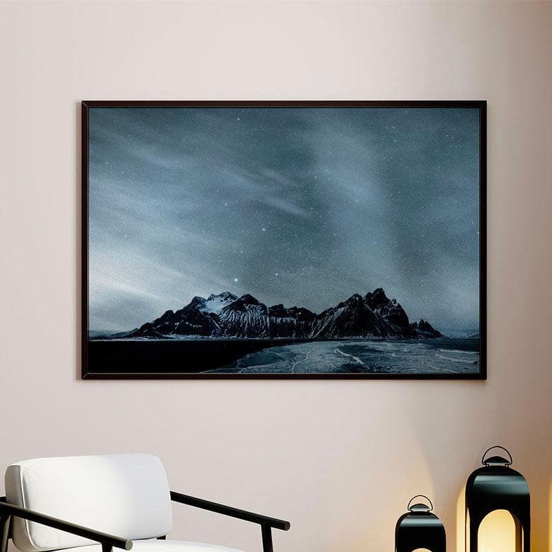Starry Sky Canvas Wall Painting - Black Frame
