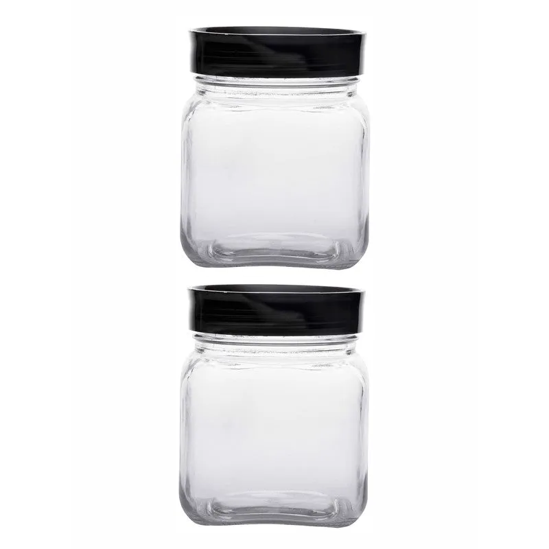Transparent Glass Jars with Lid (750 mL Each) - Set Of Two media 4