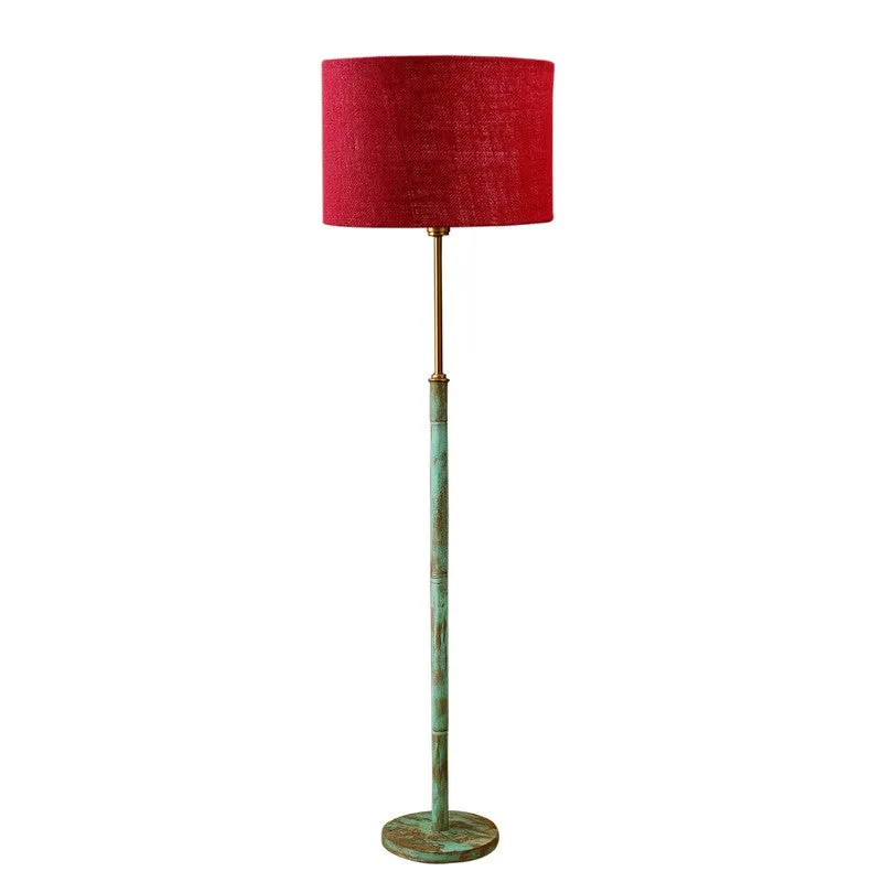 Vintage Glow Wooden Floor Lamp - Red media 5