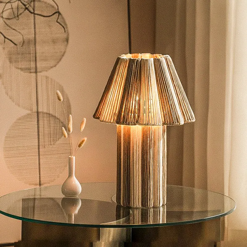 Orange Tree Kenji Mild Steel Table Lamp Conical - White,Brown media 1