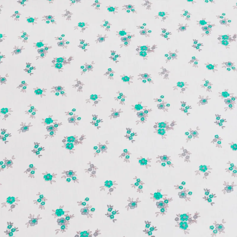 Wildflower Floral Cotton Bedsheet (Green) - 180 TC media 6