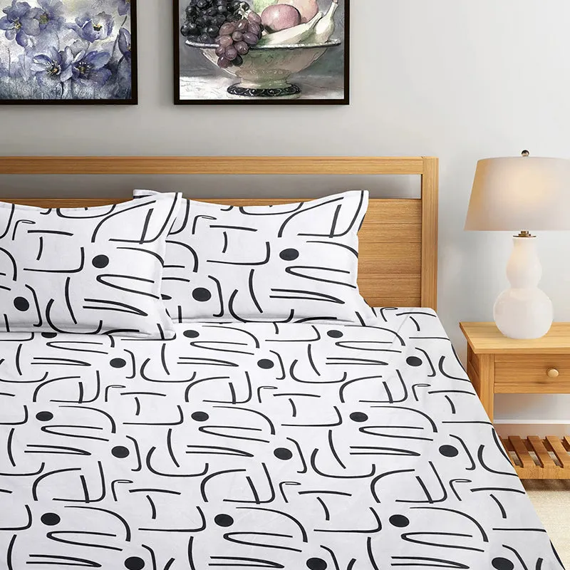 Juniper Fitted Bedsheet (White) - 180 GSM media 1