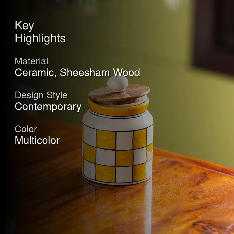 Grid Gradia Handpainted Airtight Storage Jar - 410 mL media 2