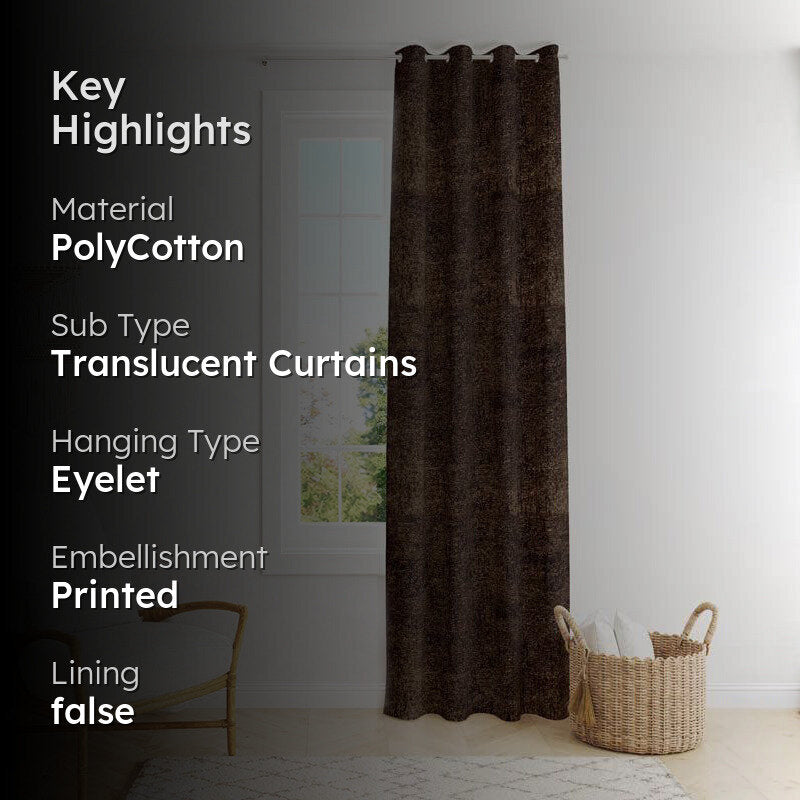 Zephyr Jacquard Single Curtain (Brown) media 2