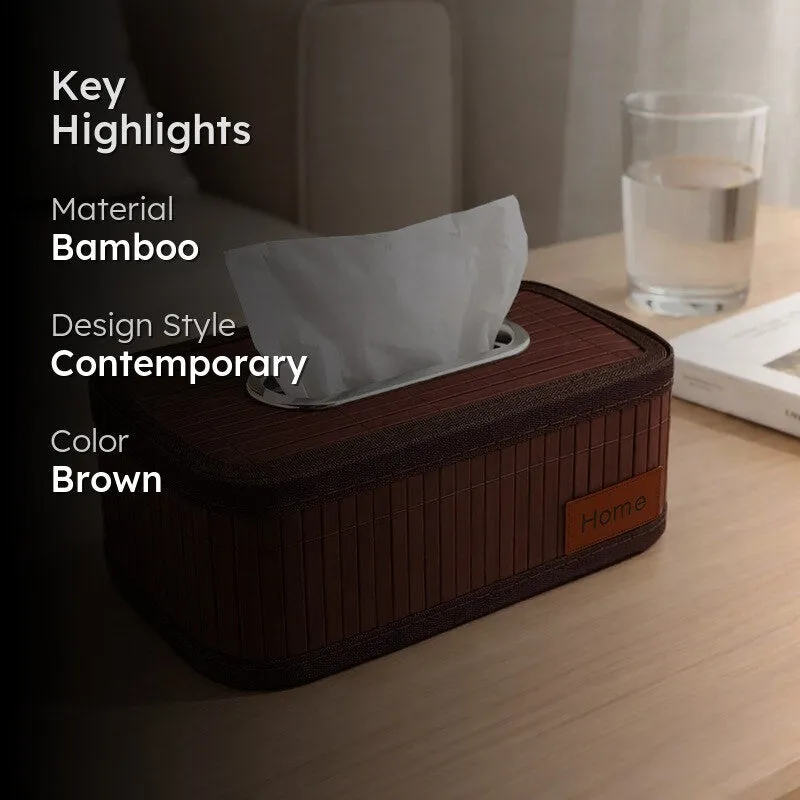 EcoNest Bamboo Tissue Holder - Brown media 2