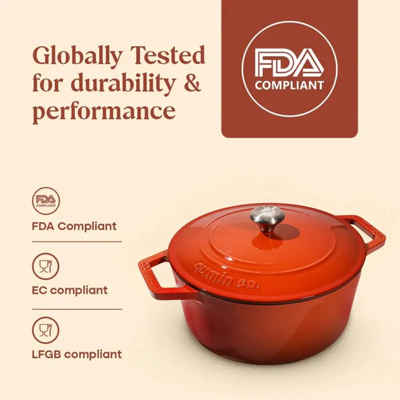 Cumin Co Enamel Cast Iron Cooking Pot (5000 mL) - Rust media 5