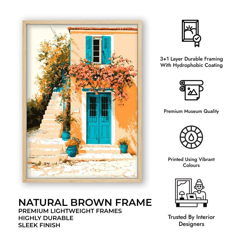 Floral Cascade Canvas Wall Painting - Brown Frame media 10