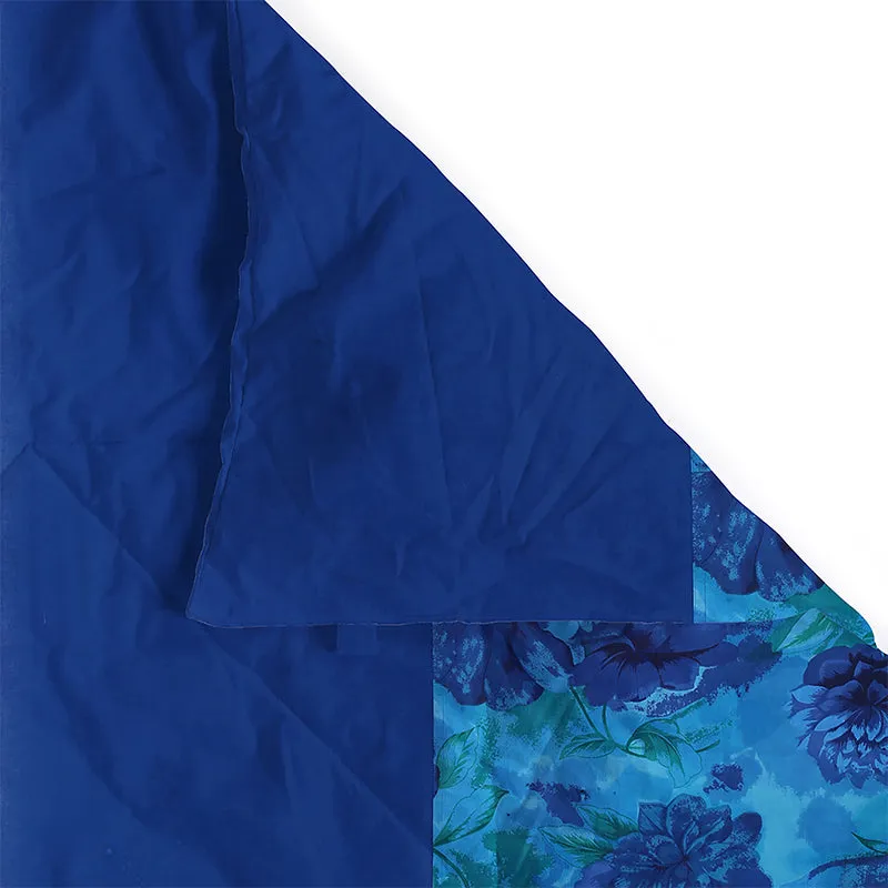Swayam Beatific Blue Floral Bedding Set media 6