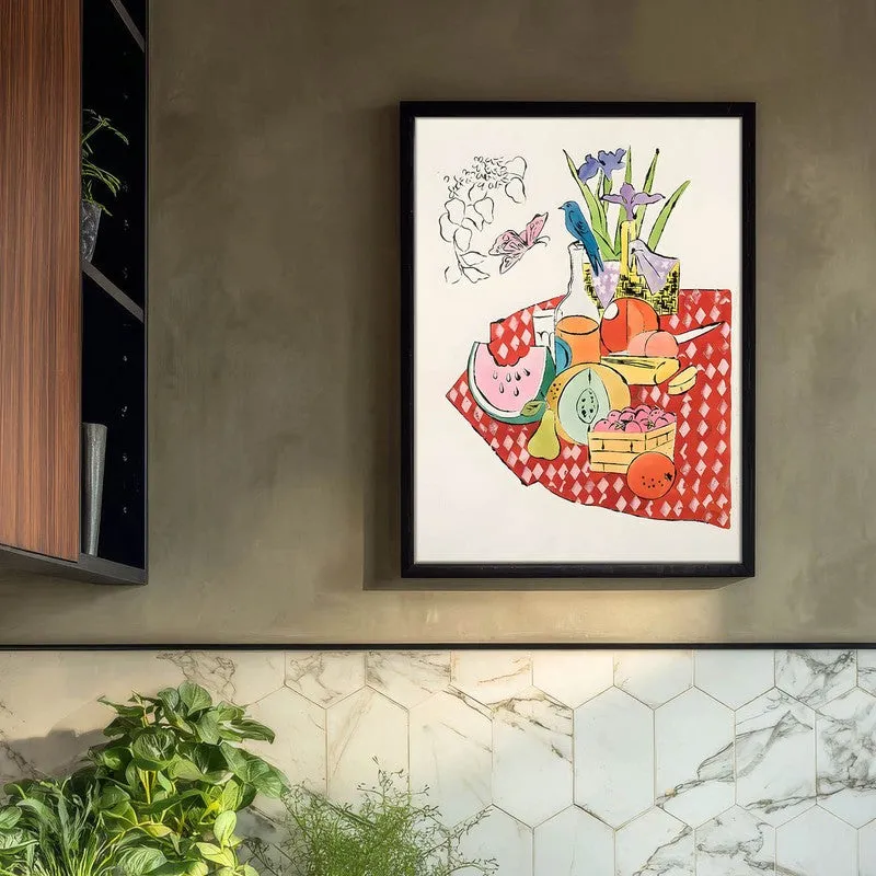 Savory Scene Archival Canvas Wall Art - Black media 3
