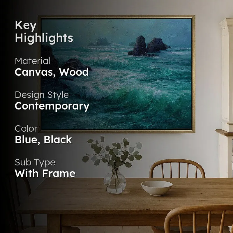 Seafoam Canvas Wall Painting With Frame media 2