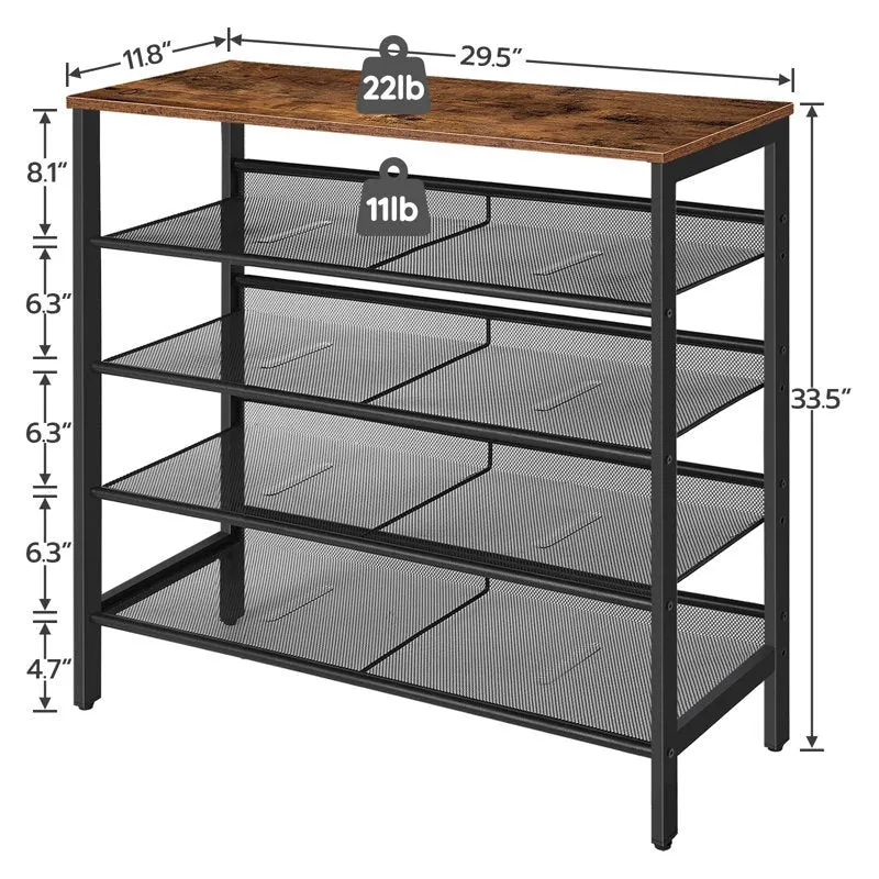Functional Metal Shoe Rack - Black,Brown media 7