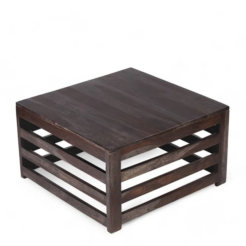 Qervo Sheesham Wooden Center Table - Natural Brown media 4