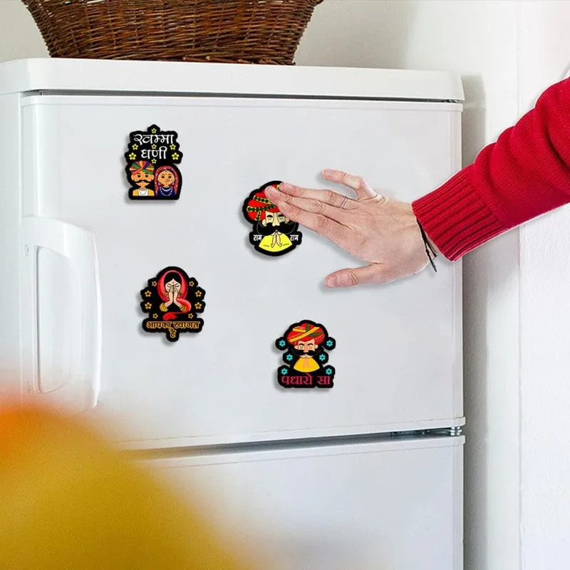 Indian Cultural Fridge Magnets - Set Of Four media 1