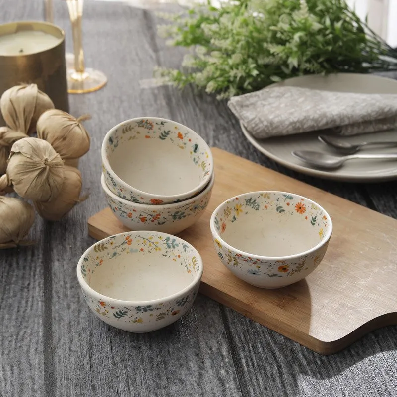 Bloomstone Multicolor Stoneware Serving Bowls (260 mL) - Set Of Four media 1