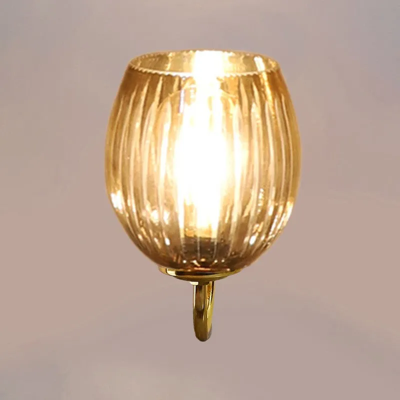 Amber Beam Golden Base Glass Wall Lamp media 7