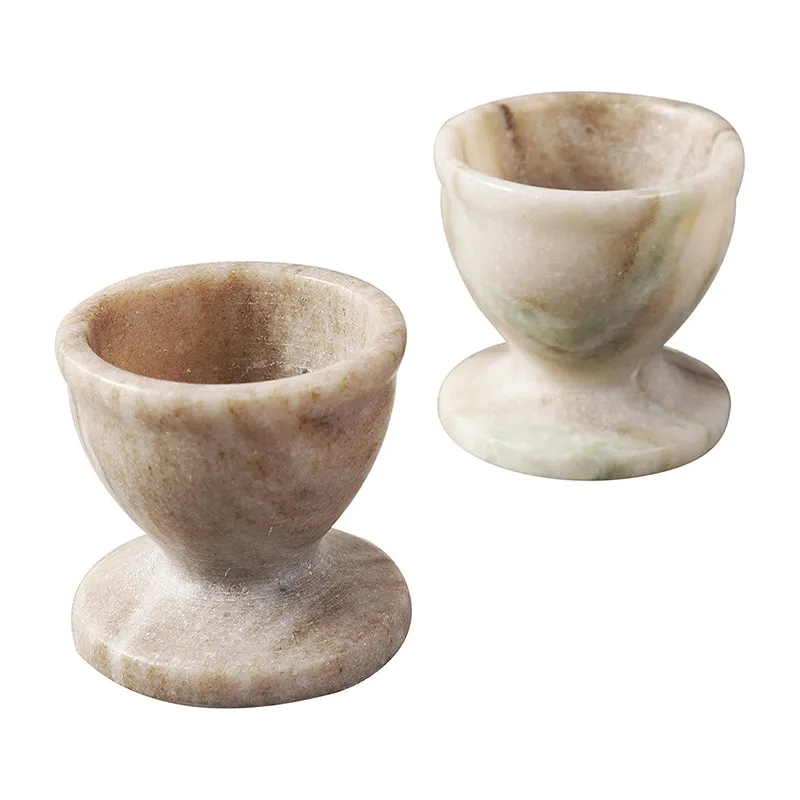 Stone Nest Marble Egg Cup (Beige) - Set Of Two media 4