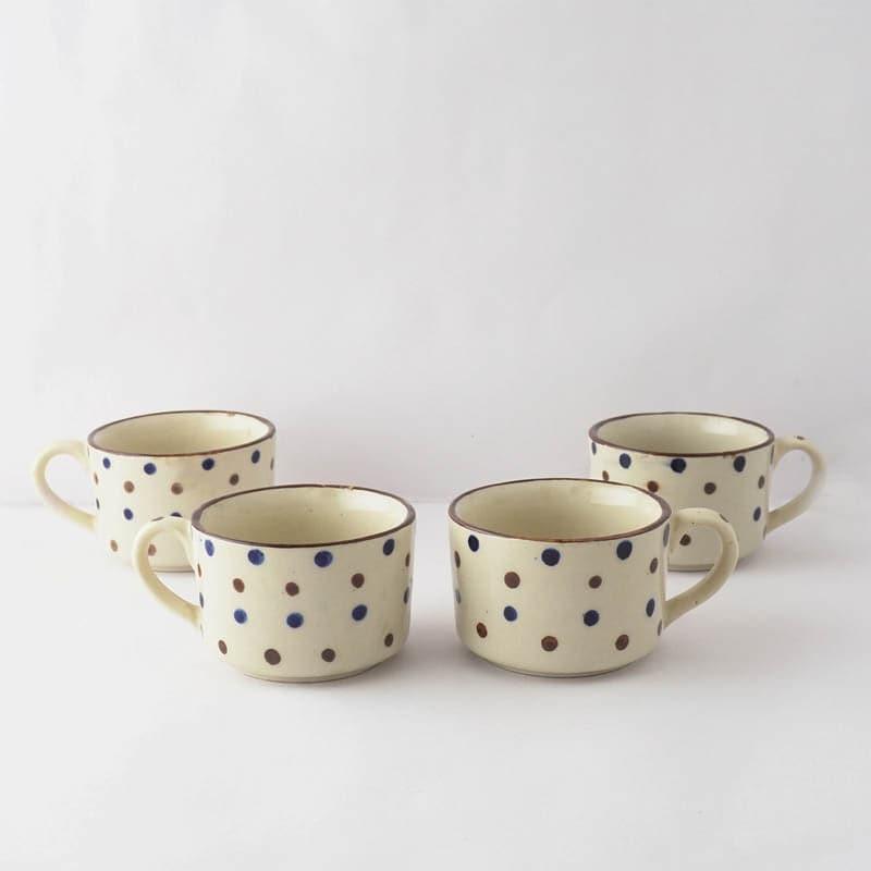 Polka Ceramic Coffee Mug (300 mL Each) - Set of Four media 4