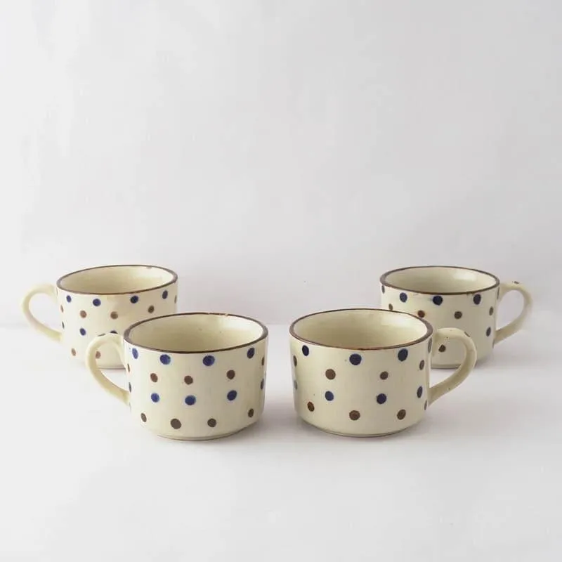 Polka Ceramic Coffee Mug (300 mL Each) - Set of Four media 4
