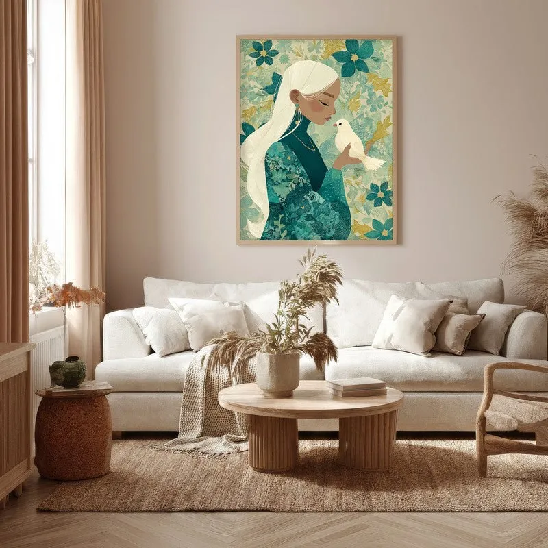 Mystiflora Canvas Wall Painting - Brown Frame media 5