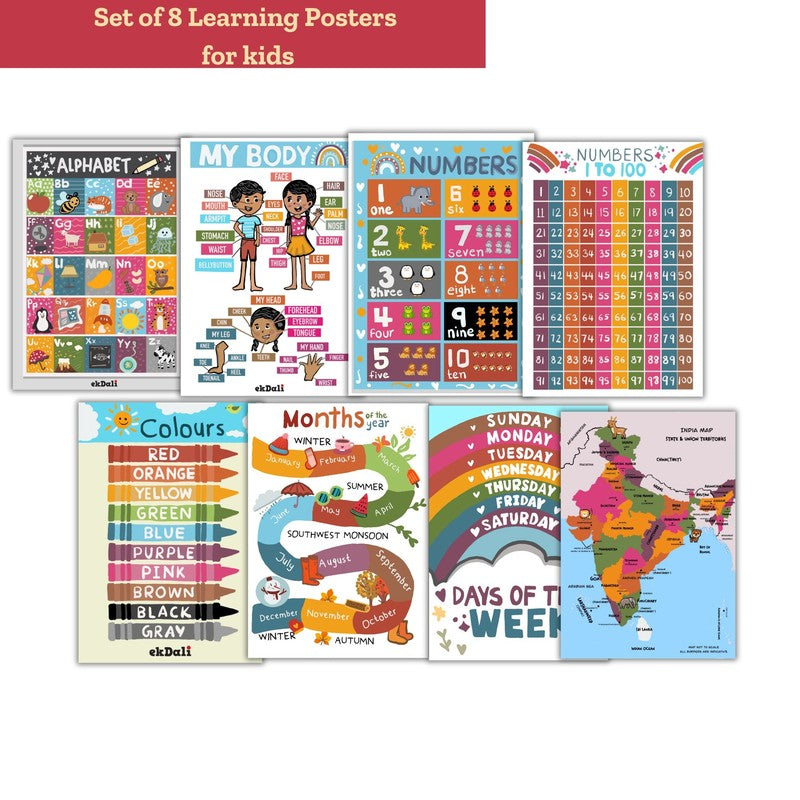 Fun Learn Wall Poster - Set of Eight - Bundles
