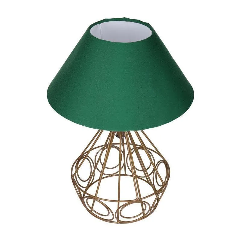 Farmhouse Fabric Table Lamp - Green,Gold media 4