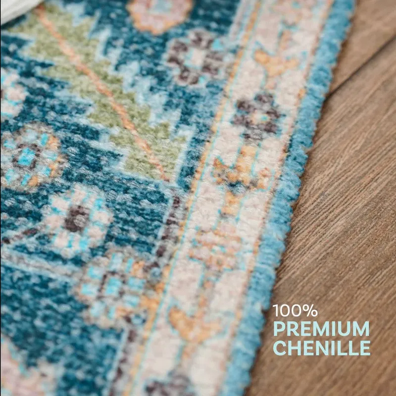Aqua Garden Cotton Runner Rug media 7