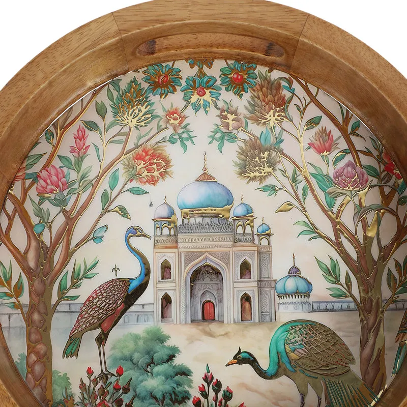 Royal Eden Round Wooden Serving Tray media 5