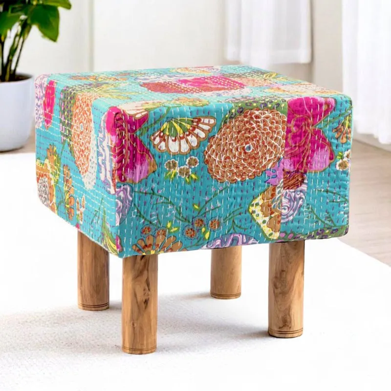 Rrixon Acacia Wooden Ottomans - Multicolor media 1