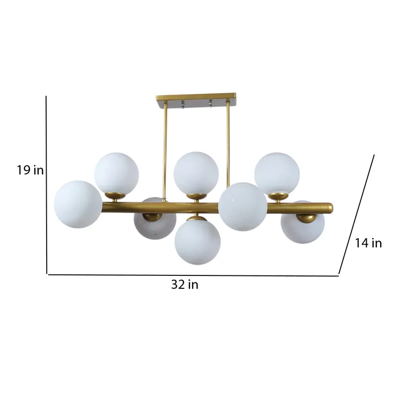 Orbette Sphere Glass Ceiling Lamp - Gold & White media 8