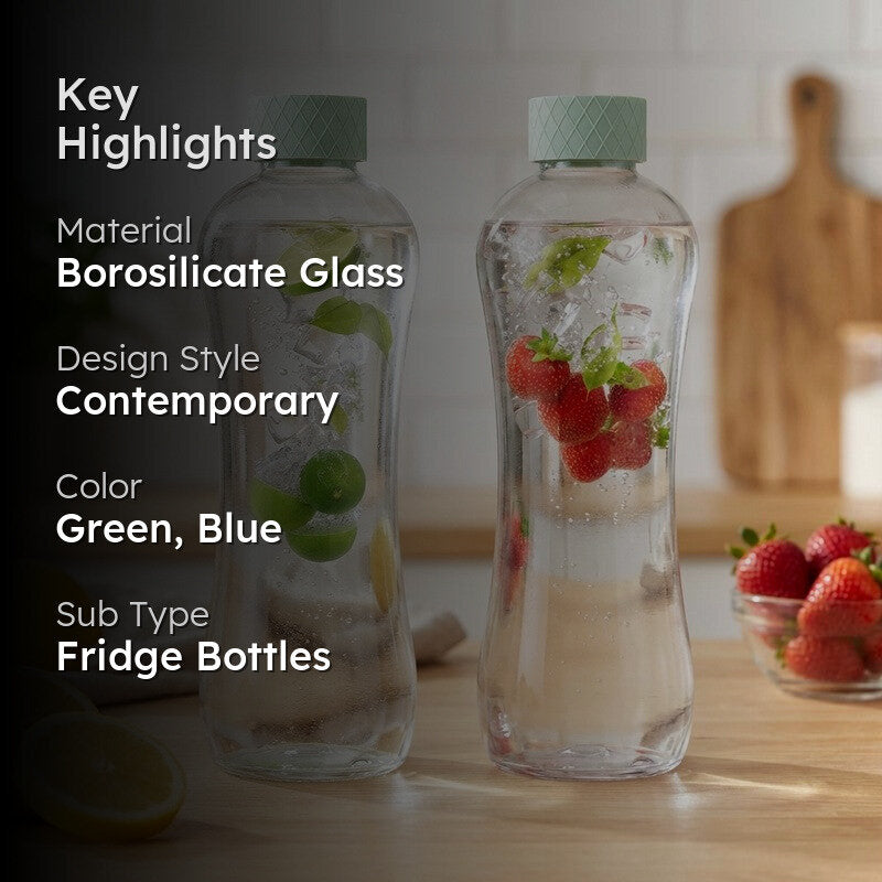 Rioware Quiet Flow Water Bottle (Blue, Green, 1000 mL Each) - Set Of Two media 2