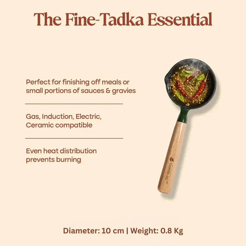 Cumin Co Enamel Cast Iron Tadka Pan (250 mL) - Green media 8