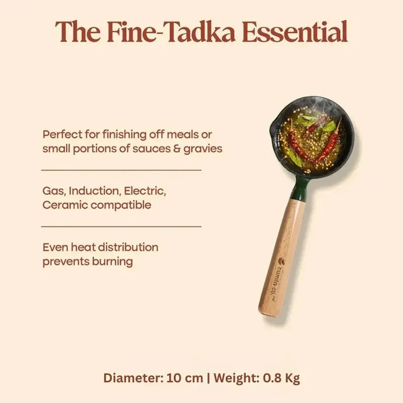 Cumin Co Enamel Cast Iron Tadka Pan (250 mL) - Green media 8