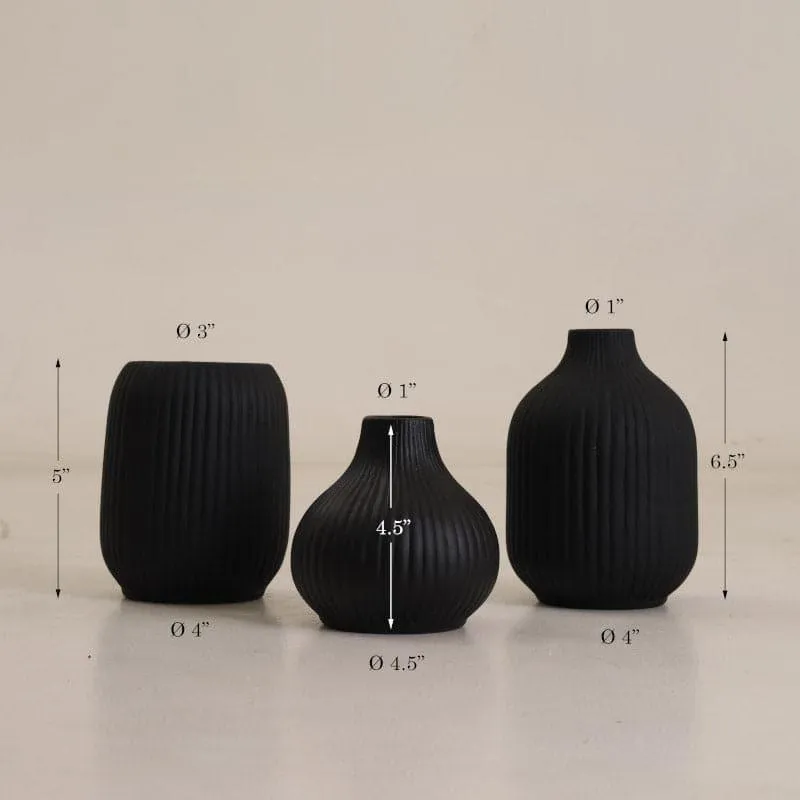 Bisto Vase (Black) -Set Of Three media 4