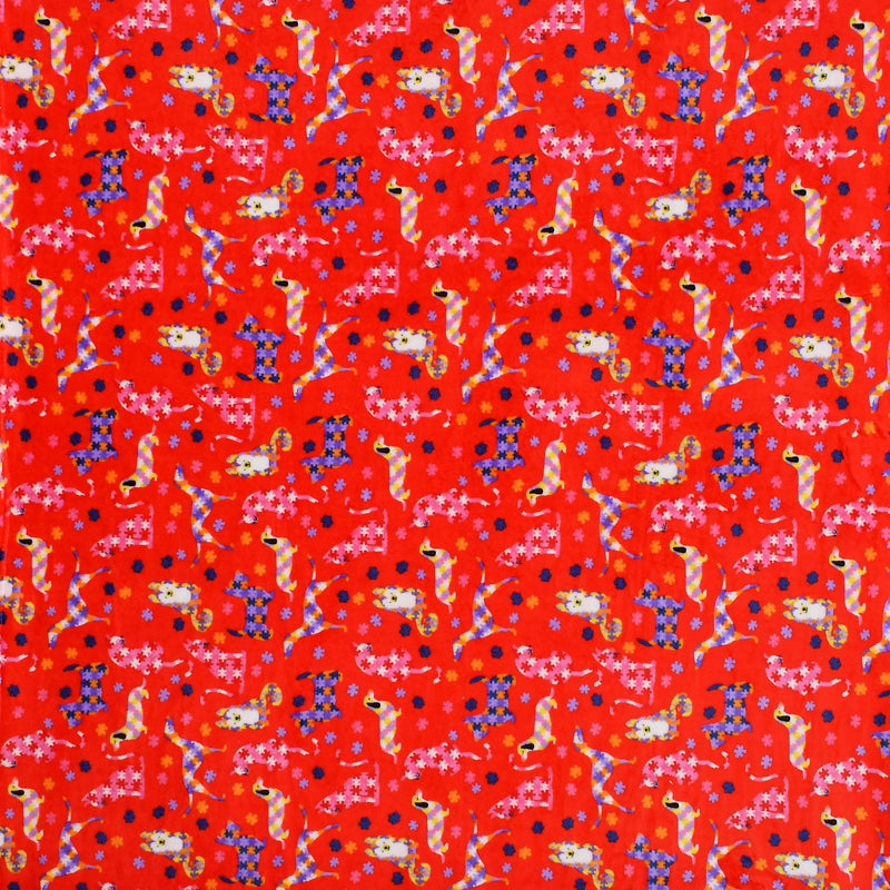 Warm Paws Flannel Cotton Flannel Bedsheet (Red) - 190 GSM media 5