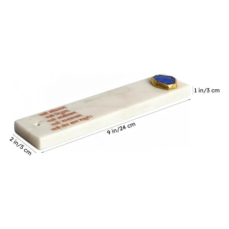 Nmokar Matra Marble Incense Holder With Agate Plating - Blue media 6