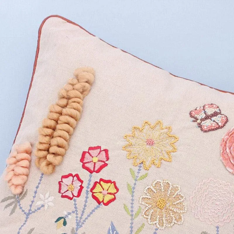 Ranunculus Embroidered Cushion Cover media 4