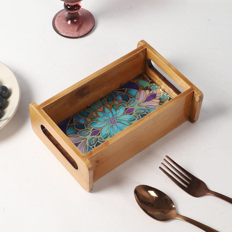 Floral Feast Wooden Serving Tray