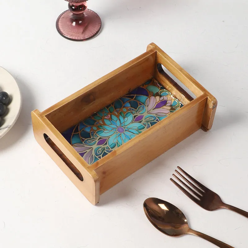 Floral Feast Wooden Serving Tray media 1